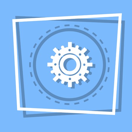 450x450 Cog Wheel Icon Gear Settings Web Button Flat Vector Illustration