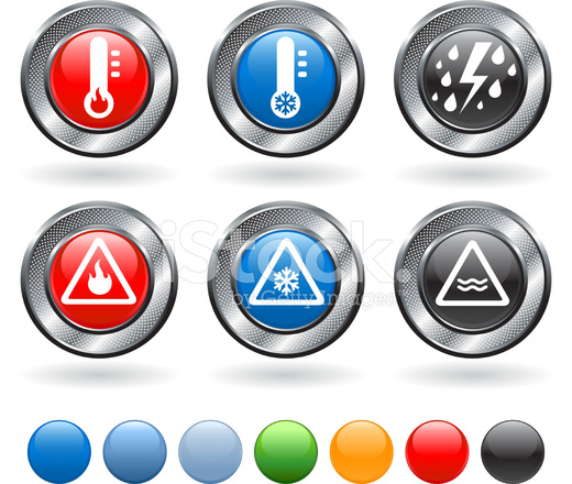 520x440 Severe Weather Warning Royalty Free Vector Icon Set Stock Vector