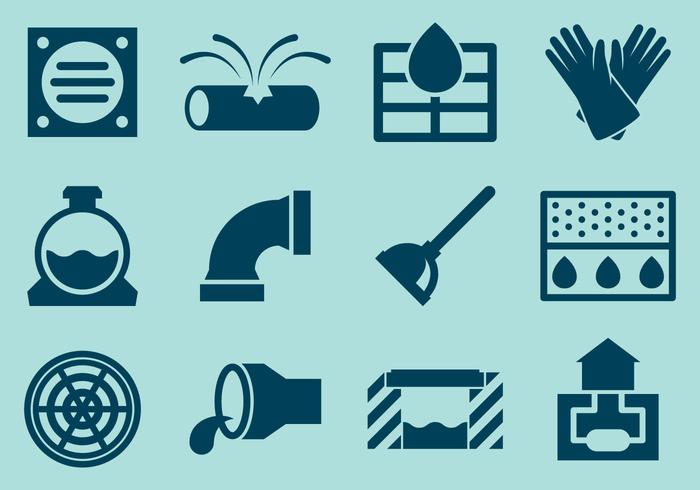700x490 Sewer System Icon Vectors