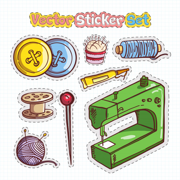 626x626 Sticker Patches Set Of Sewing Icon Vector Premium Download