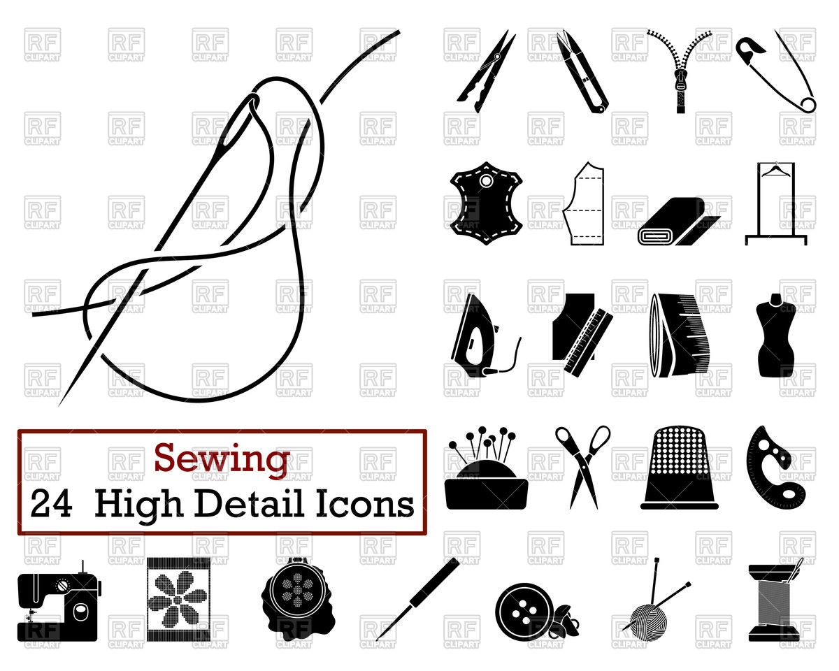 1200x960 Set Of Sewing Icons Vector Image Of Signs, Symbols, Maps Angelp