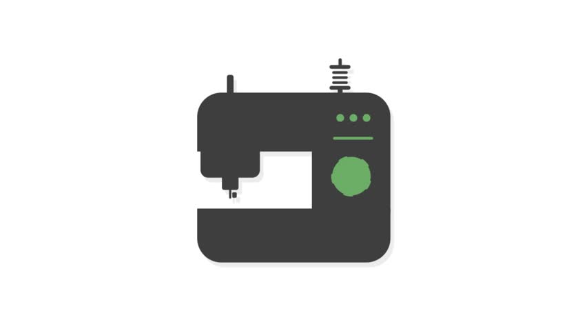 852x480 Sewing Machine Icon Animation With Stock Footage Video