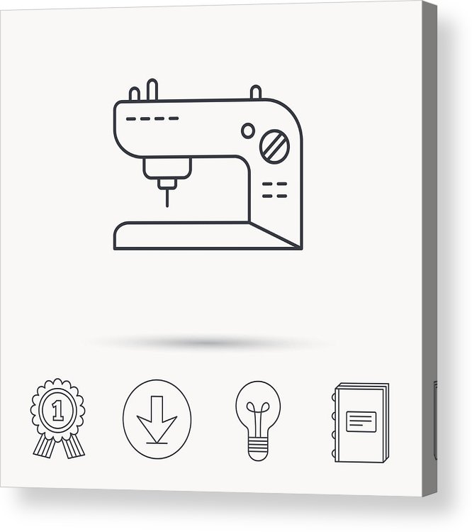 666x750 Sewing Machine Icon Embroidery Sign Acrylic Print