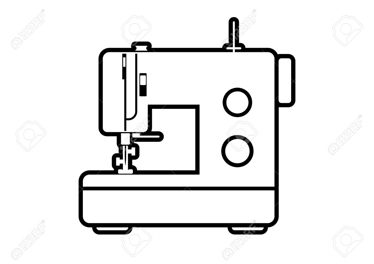 1300x919 Sewing Machine Clipart Black And White