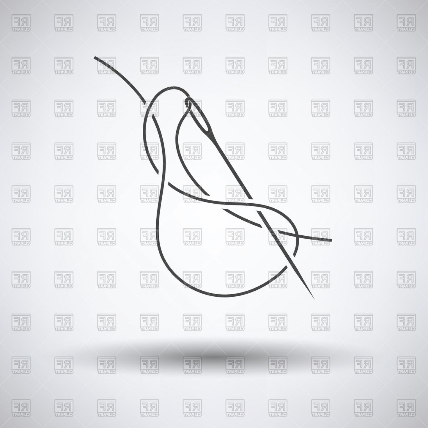 1440x1440 Icon Of Sewing Needle With Thread Icon On Gray Background Vector