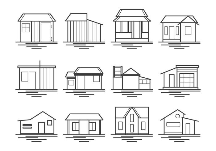 700x490 Shack And House Icon Vector Pack