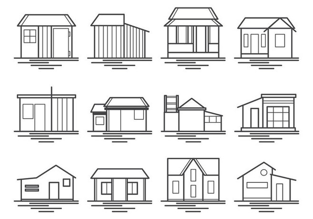 632x443 Shack And House Icon Vector Pack Free Vector Download
