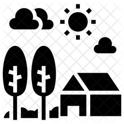 256x256 Shack Icon Of Glyph Style