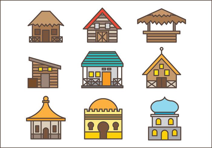 700x490 Free Shack Icons Vector Pack Two