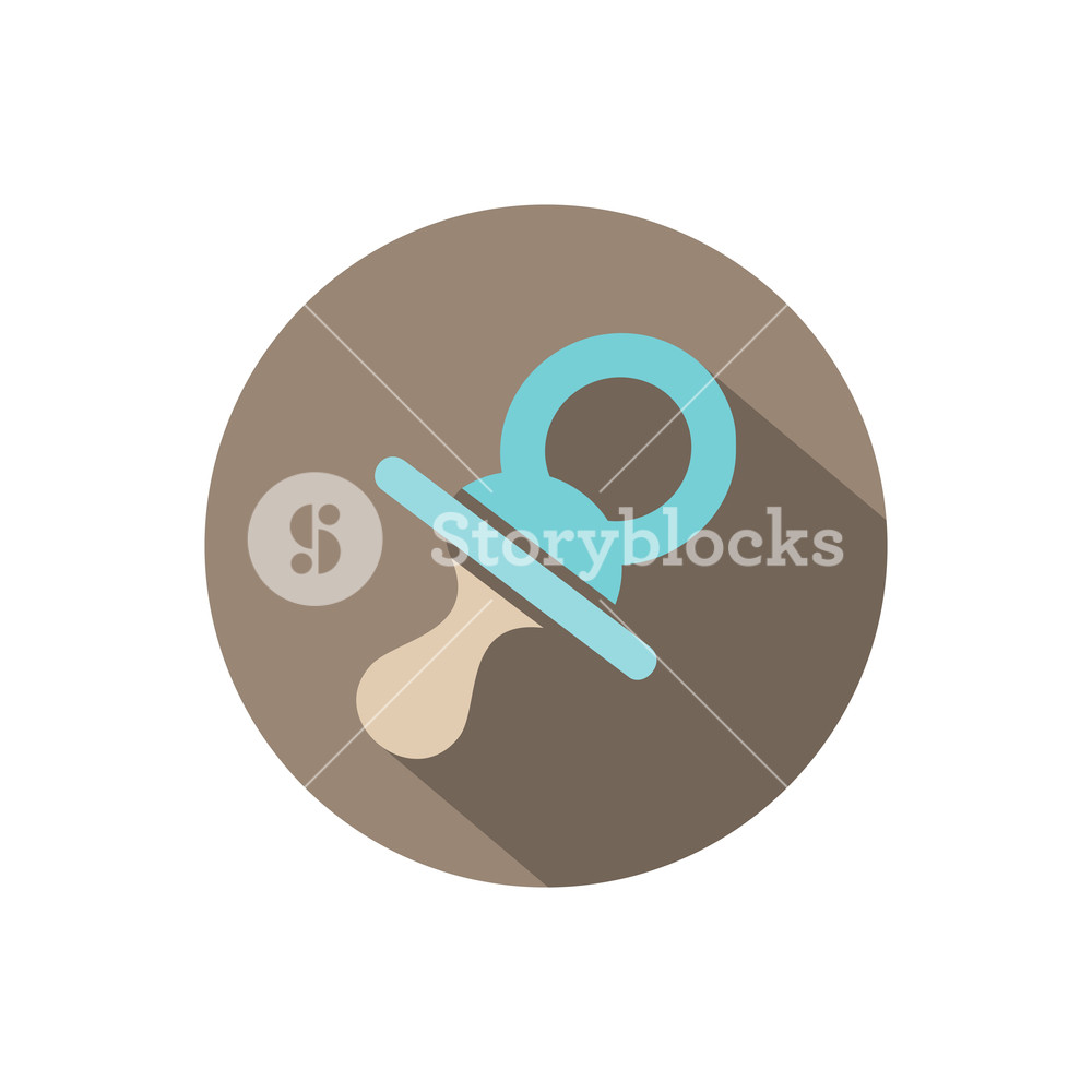 1000x1000 Pacifier Icon On A Circle With Shade Vector Illustration Royalty