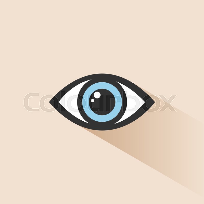 800x800 Blue Human Eye Icon With Shade Vector Stock Vector Colourbox