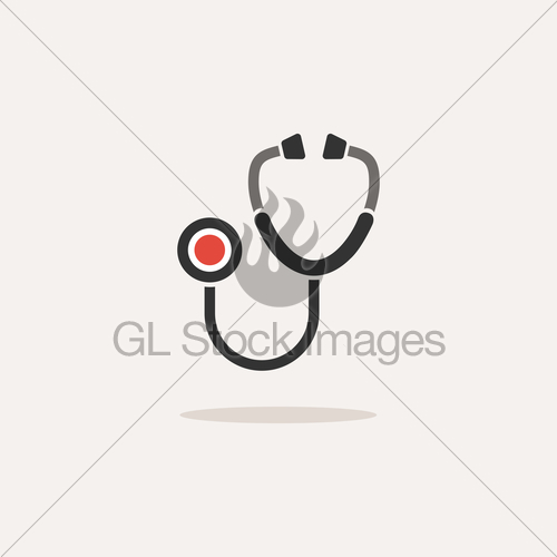 500x500 Stethoscope Flat Color Icon With Shade On A Beige Background Gl