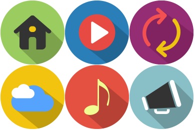 390x260 Colorful Long Shadow Iconset