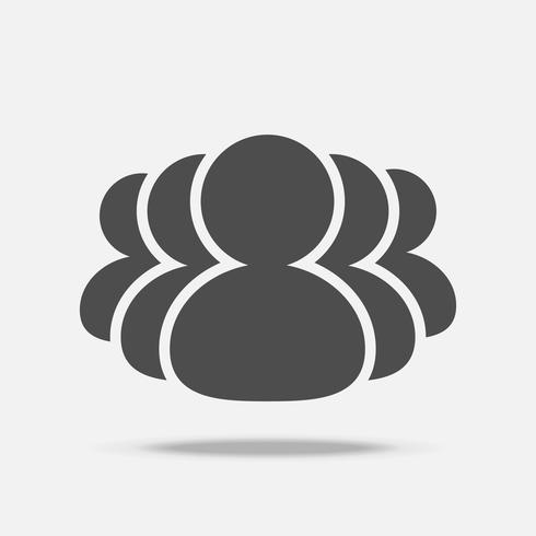 490x490 Group Of People Icon Flat Design Vector With Shadow On Isolated