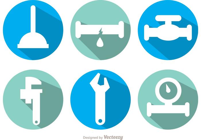 700x490 Plumbing Long Shadow Icon Vectors