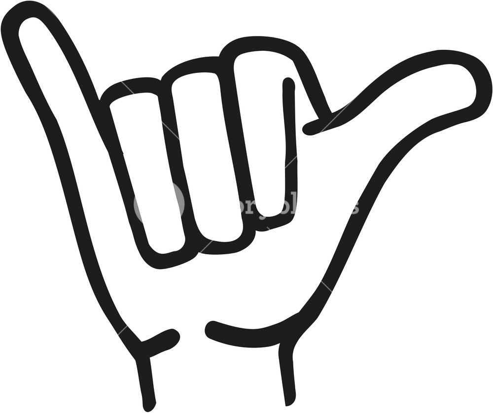 1000x838 Shaka Hand Symbol Surfer Royalty Free Stock Image