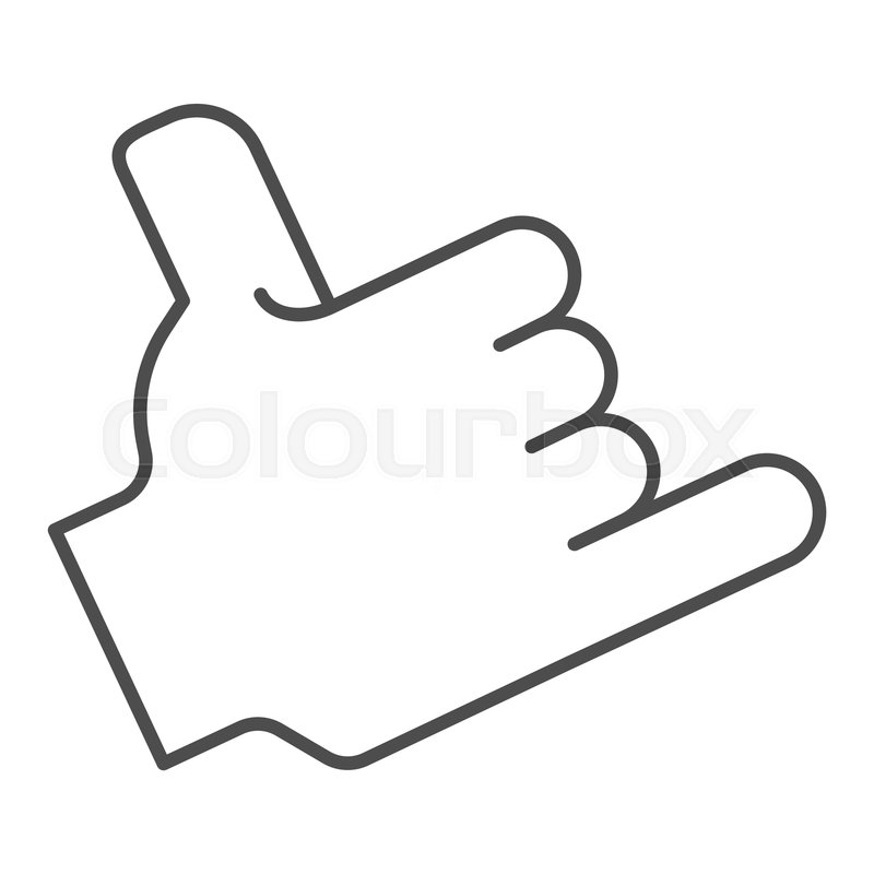 800x800 Hand Call Gesture Thin Line Icon Call Stock Vector Colourbox