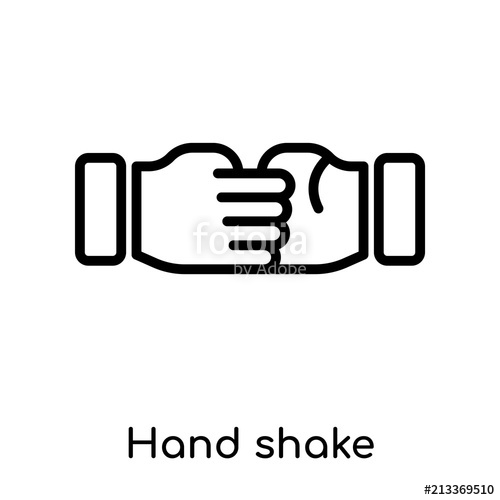 500x500 Hand Shake Icon Vector Sign And Symbol Isolated On White