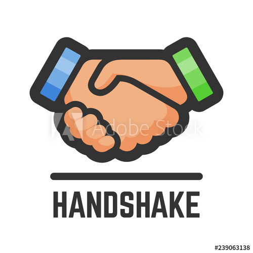 500x500 Vector Handshake Or Agreement Deal Simple Color Flat Isolated Icon