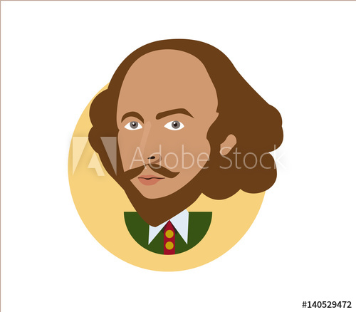500x438 William Shakespeare Flat Icon Portrait Illustration