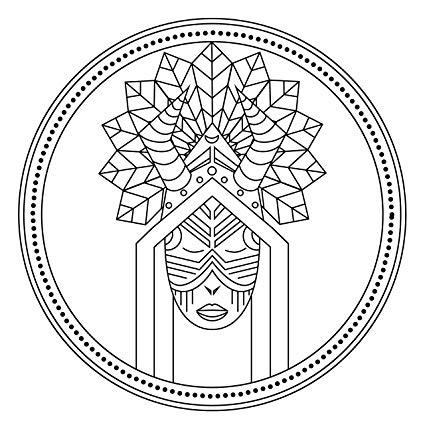 425x425 Black And White Native American Shaman With Headdress