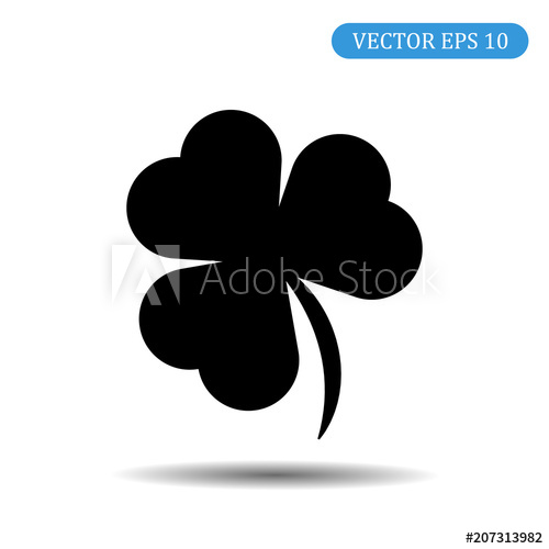 500x500 Black Shamrock Icon Vector Illustration