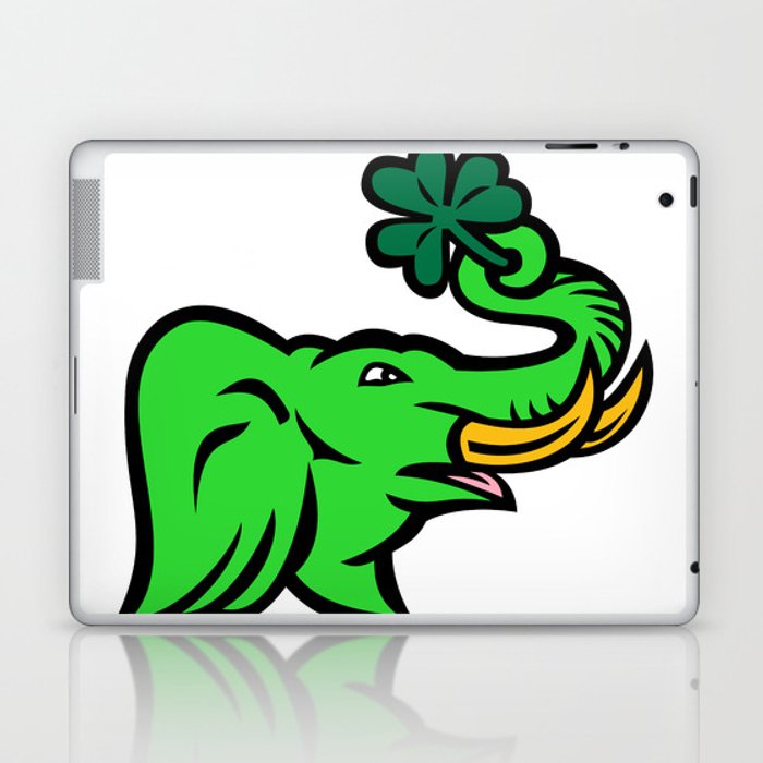 700x700 Green Elephant Shamrock Icon Laptop Ipad Skin