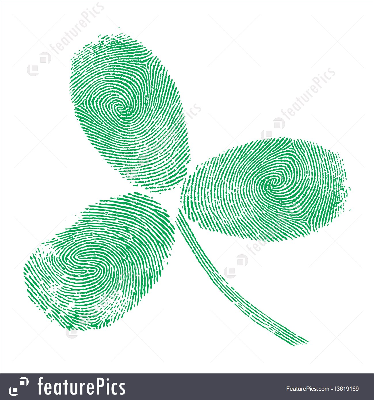 1300x1392 Illustration Of Shamrock Fingerprint Icon