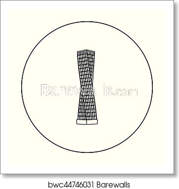 362x382 The Shanghai Tower Icon In Outline Style Isolated On White