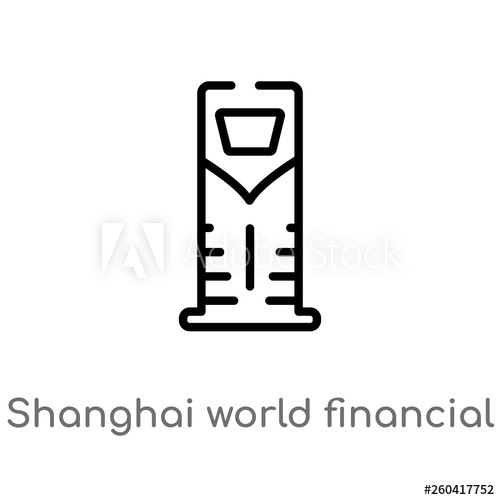 500x500 Outline Shanghai World Financial Center Vector Icon Isolated