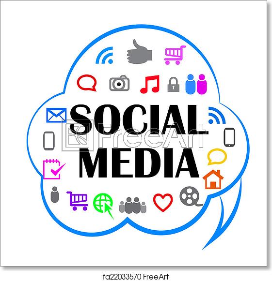 561x581 Free Art Print Of Social Media Meaning In A Cloud Shape Icon