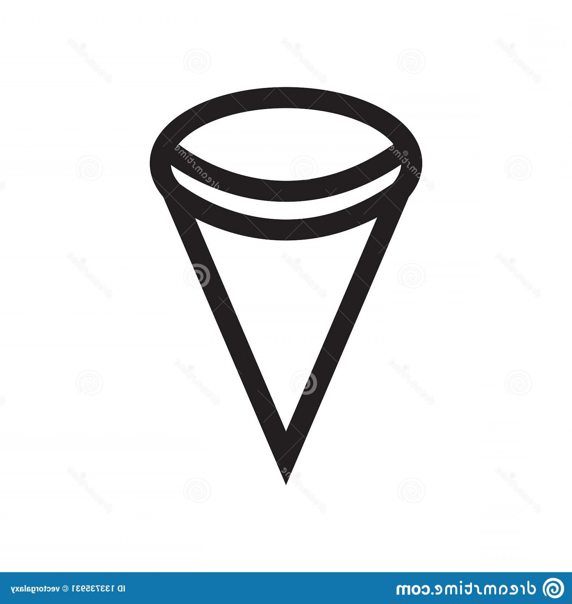1920x2026 Inverted Cone Shape Icon Vector Sign Symbol Isolated White