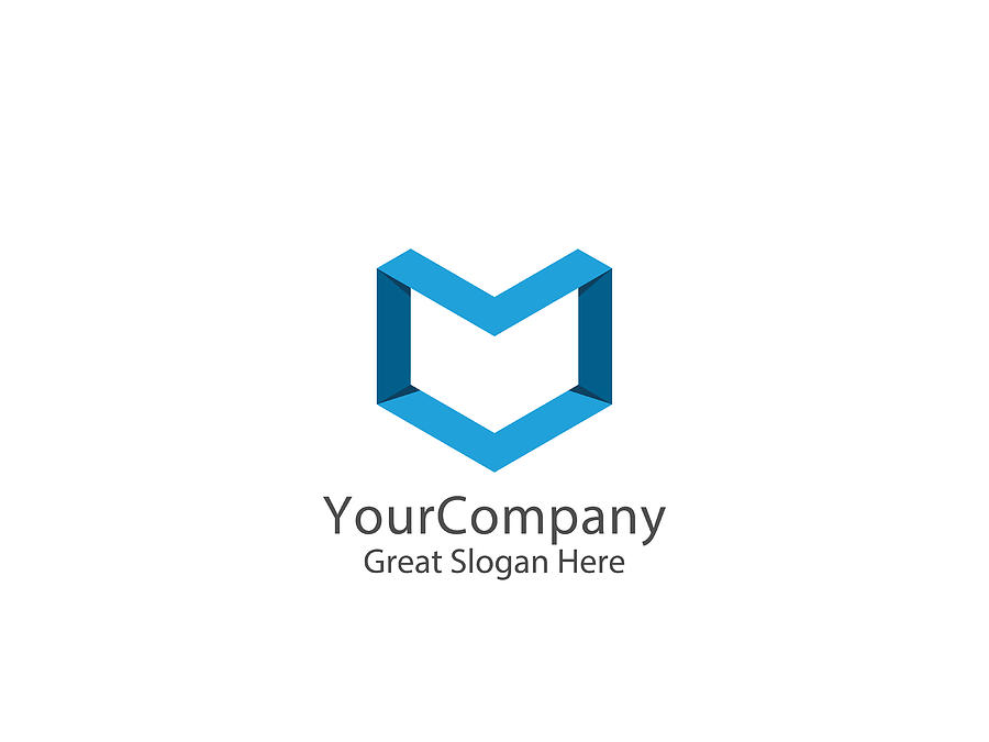 900x675 Abstract Geometric Letter M Icon Template With Hexagonal Element