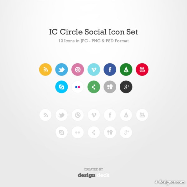 600x600 Designer Social Circle Color Design Fashion Icon Layered