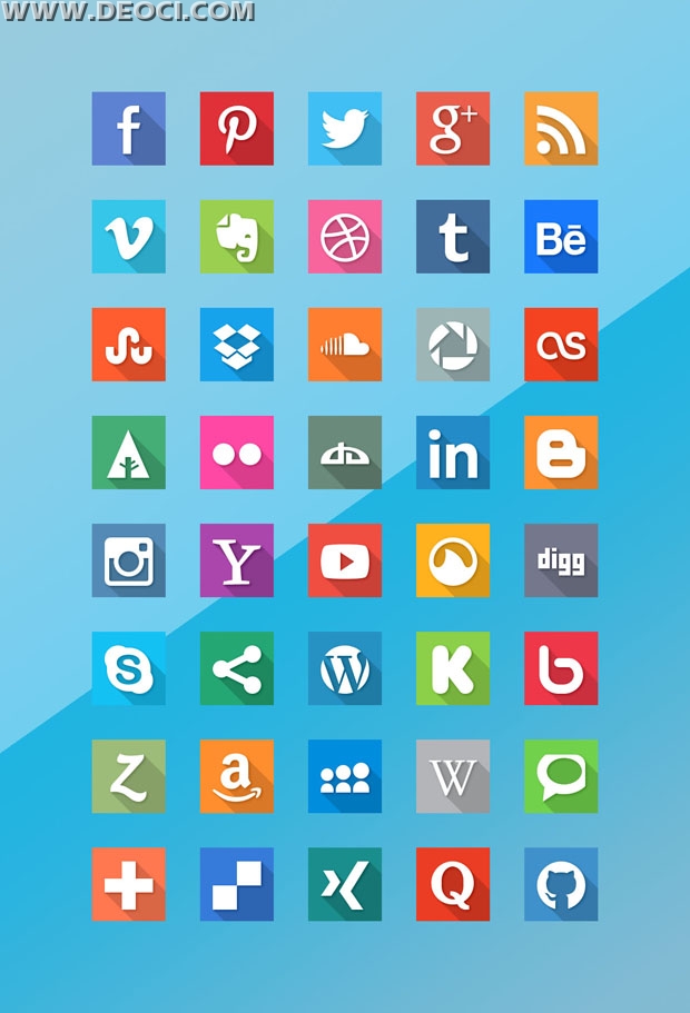 620x911 Social Networks To Share Media Logo Icon Flat Design