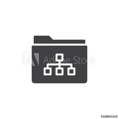500x500 Network Shared Folder Icon Vector, Filled Flat Sign, Solid