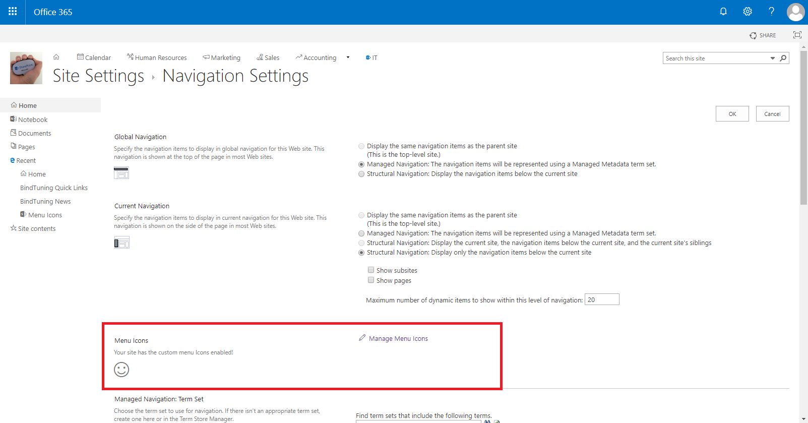 1603x839 Customize Sharepoint Menus With Fabric Ui Icons And Images Hands