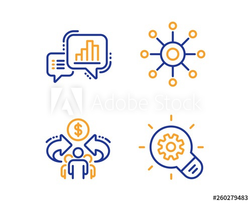 500x405 Graph Chart, Multichannel And Sharing Economy Icons Simple Set