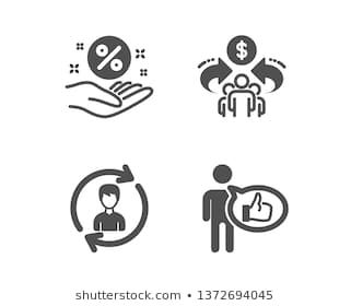 321x280 Set Of Human Resources, Sharing Economy And Loan Percent Icons