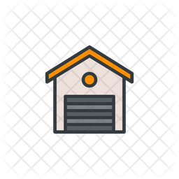 256x256 Shed Icon Of Colored Outline Style