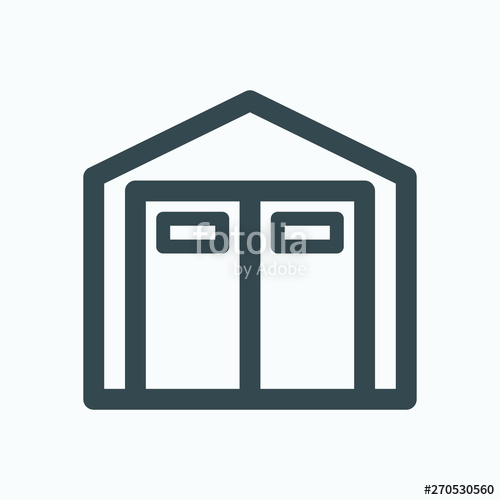 500x500 Storage Shed Isolated Icon, Outdoor Garden Sheds Linear Vector