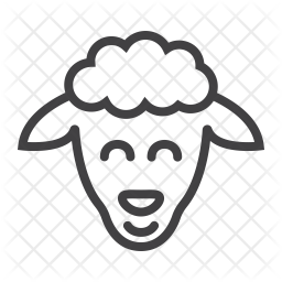 256x256 Sheep Icon Of Line Style