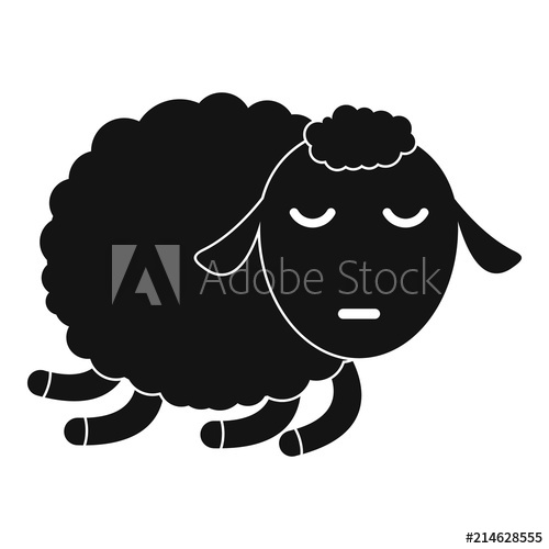 500x500 Sleeping Sheep Icon Simple Illustration Of Sleeping Sheep Vector