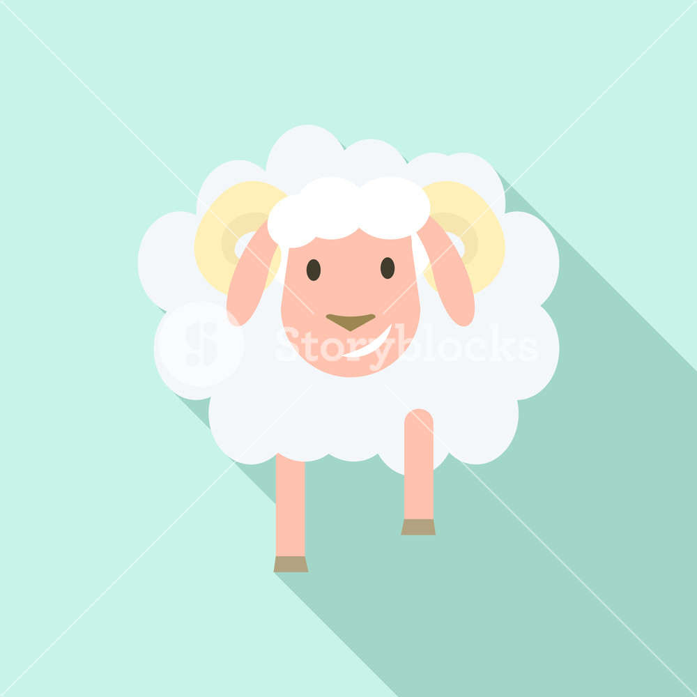 1000x1000 Smile Sheep Icon Flat Illustration Of Smile Sheep Vector Icon
