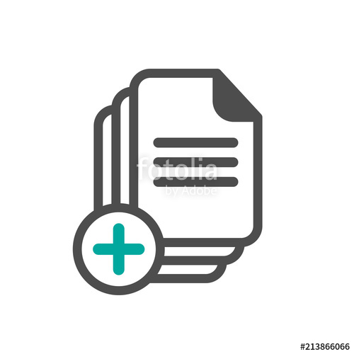 500x500 Black Rounded Document Sheet With Plus Sign Flat Icon Isolated