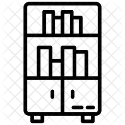 256x256 Book Shelf Icon Of Line Style