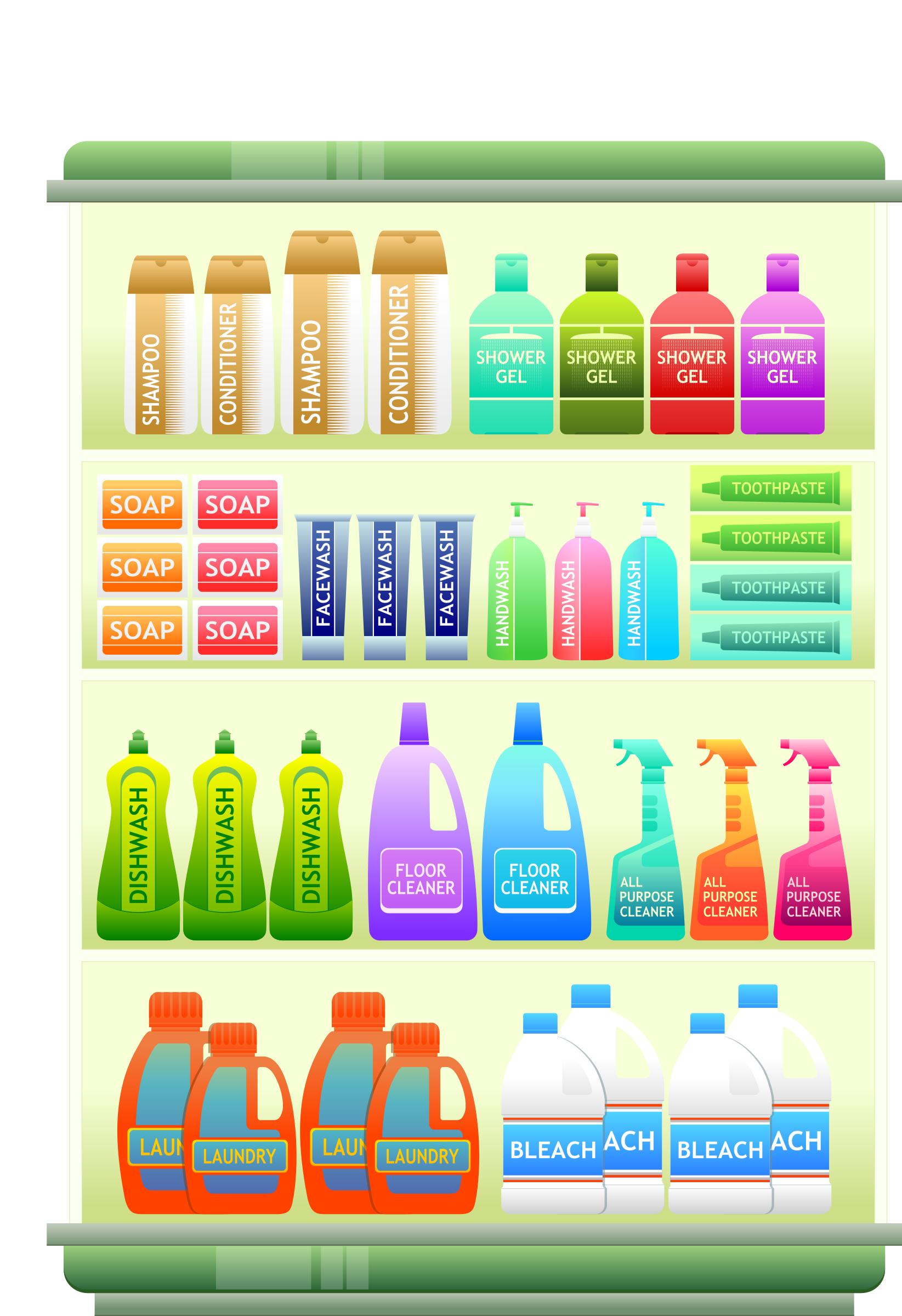 1645x2400 Supermarket Goods Shelf Icons Png