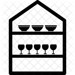256x256 Wall Shelf Icon Of Glyph Style