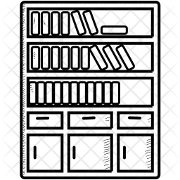 256x256 Book Shelf Icon Of Doodle Style