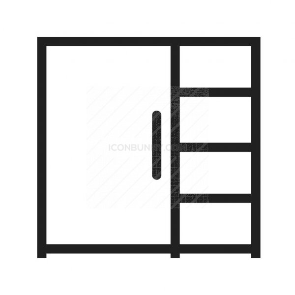 600x600 Cupboard With Shelves Line Icon